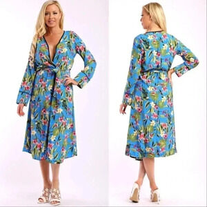 BLUE FLORAL DUSTER
